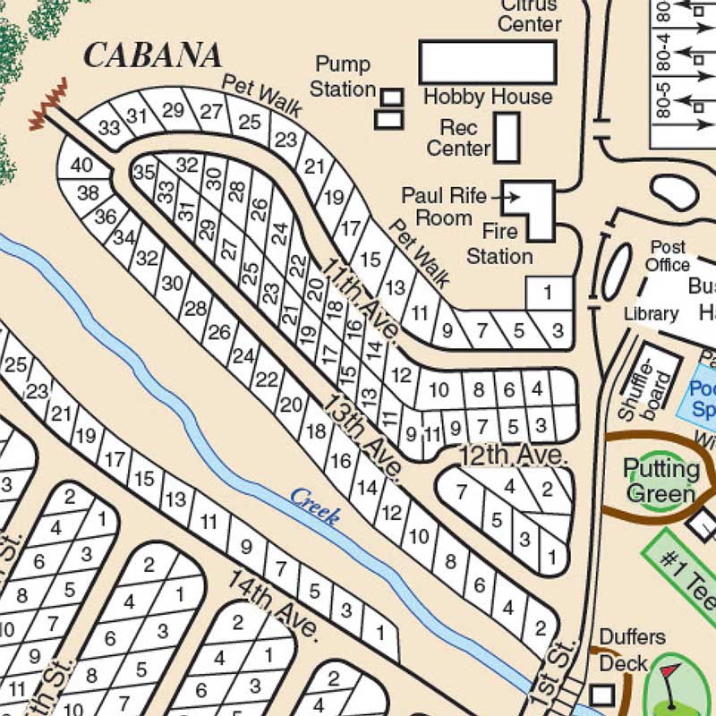 Cabana Section Map